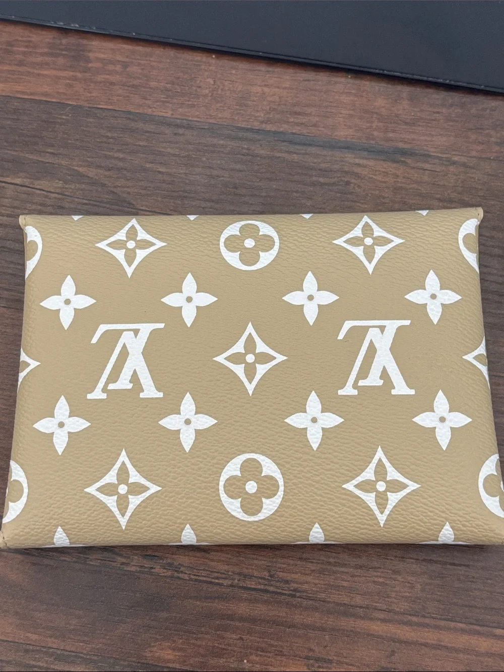 Louis Vuitton Tan Monogram Envelope Clutch with White LV Print